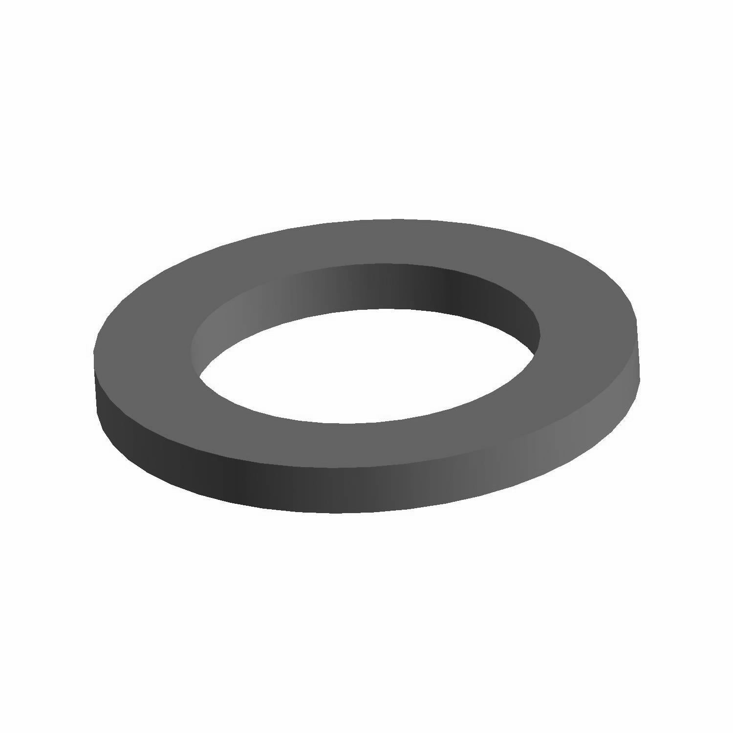 Dark gray circular flat washer with a smooth surface and a central hole.