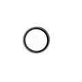 Round black rubber tensioner seal with an inner metal ring for motorcycle use.