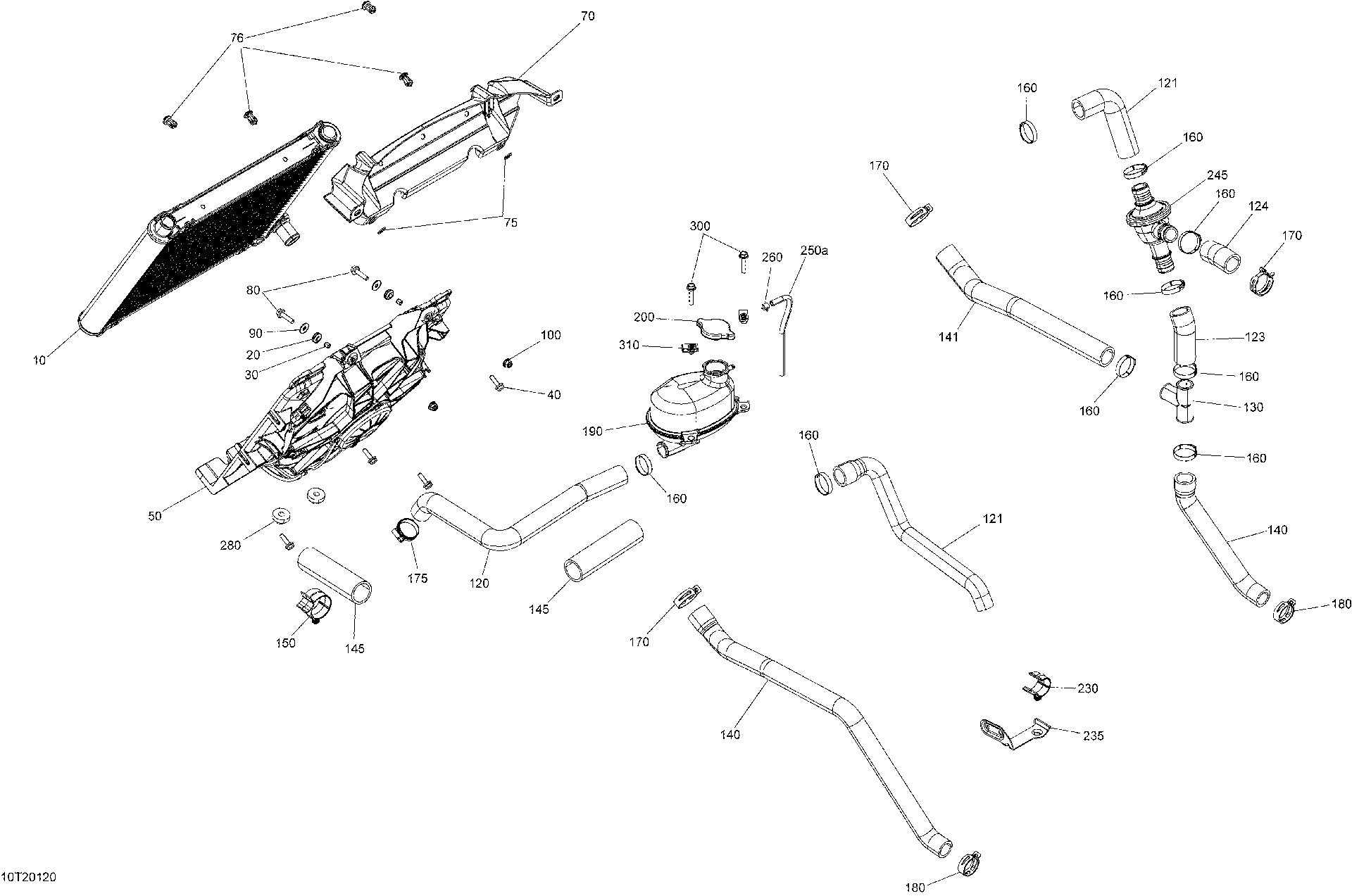 An Image of a Genuine Can-Am Parts Schematic Diagram showing the schematic - COOLING - SYSTEM