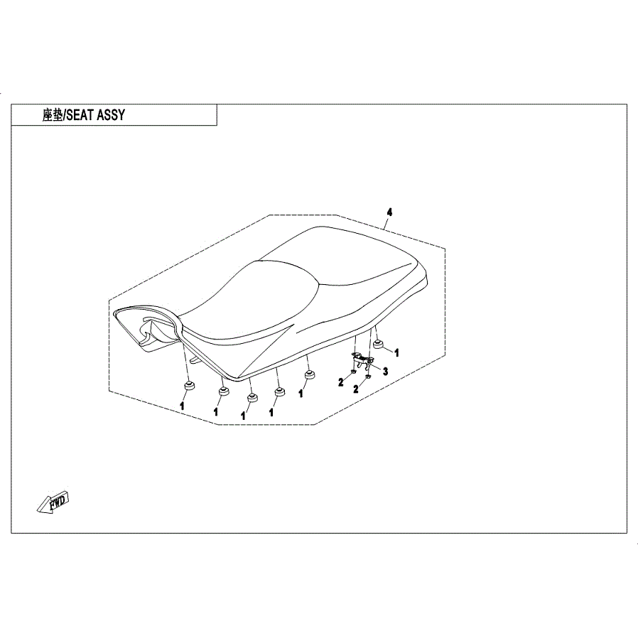 An Image of a genuine CFMOTO Parts Schematic Diagram showing the group - SEAT - 2019 CFMOTO CFORCE 600