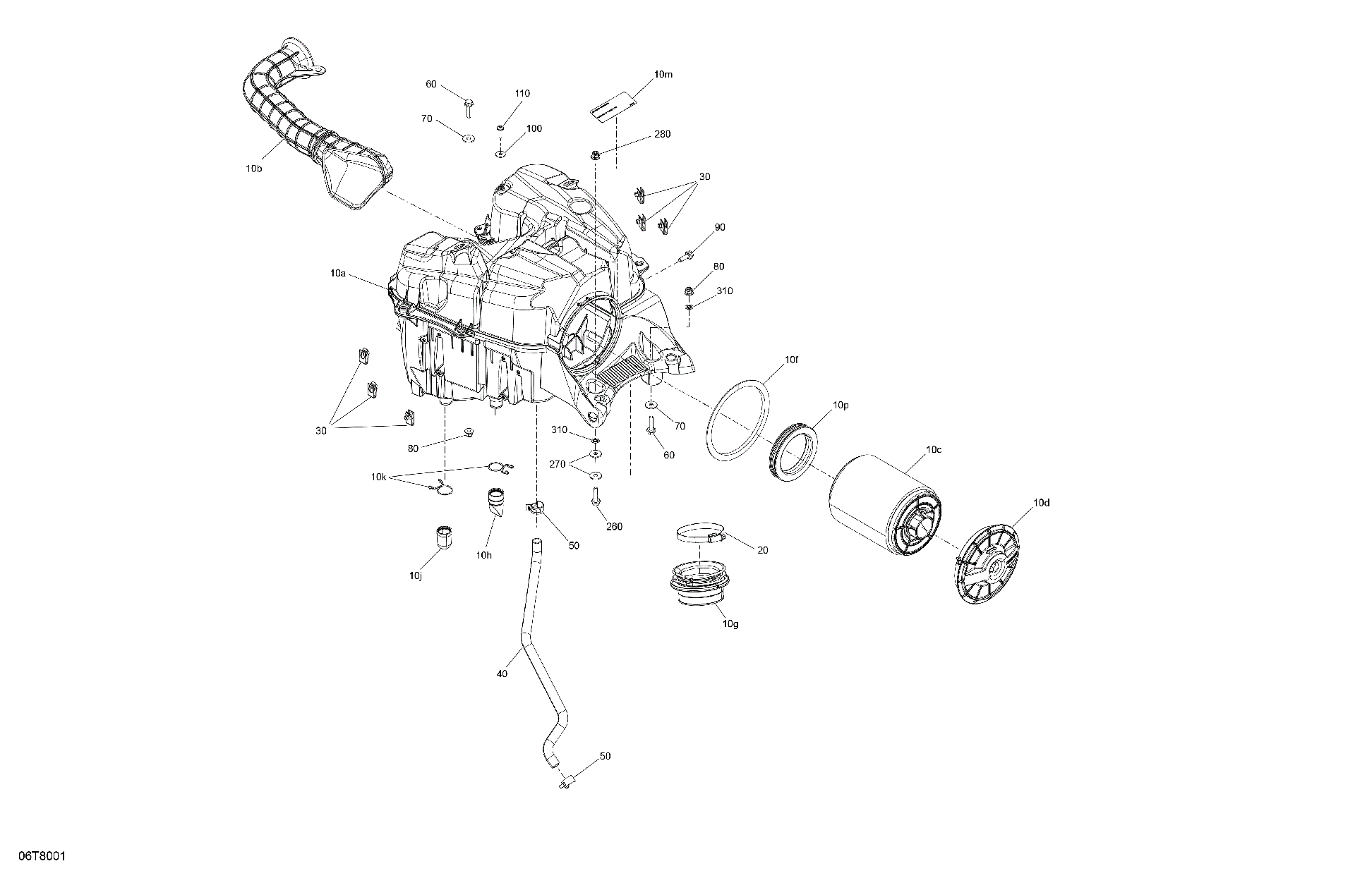 An Image of a Genuine Can-Am Parts Schematic Diagram showing the schematic - ENGINE - AIR INTAKE