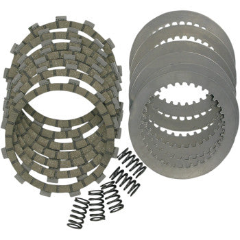 Set of metal clutch friction plates and steel plates with six small coiled springs for offroad vehicle clutch kit.