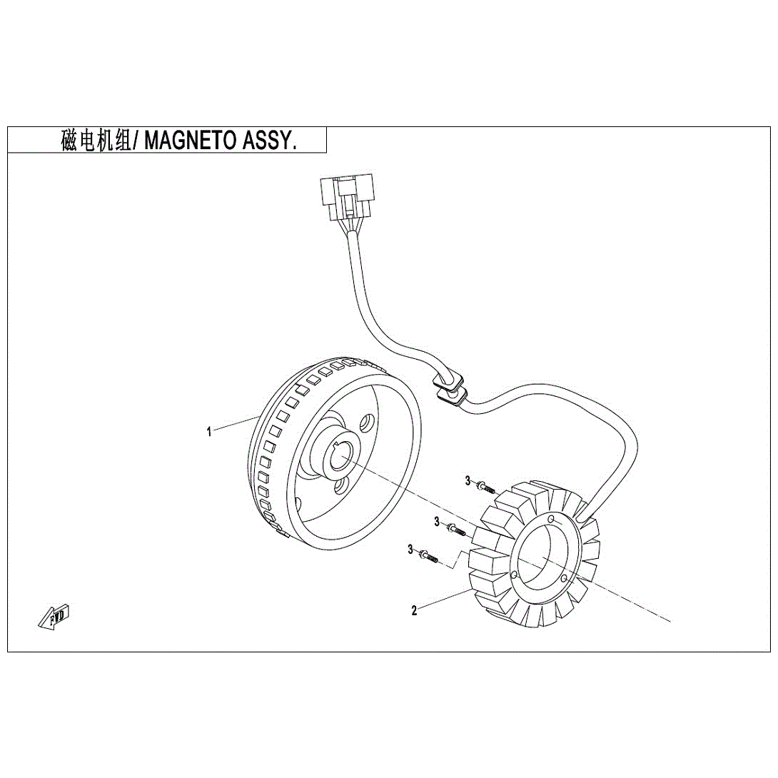 An Image of a genuine CFMOTO Parts Schematic Diagram showing the group - MAGNETO ASSY. - 2019 CFMOTO CFORCE 600
