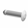 Silver metal pop rivet with a flat wide head and cylindrical shank.