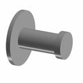 Matte gray cylindrical metal rivet with flat circular head and base plate.