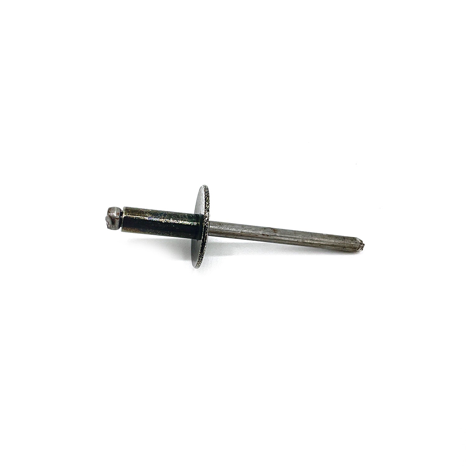 Silver metal rivet with flat circular flange and cylindrical stem for Polaris vehicles.