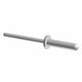 Silver metal rivet with a flat circular flange and rounded end, designed for secure fastening.