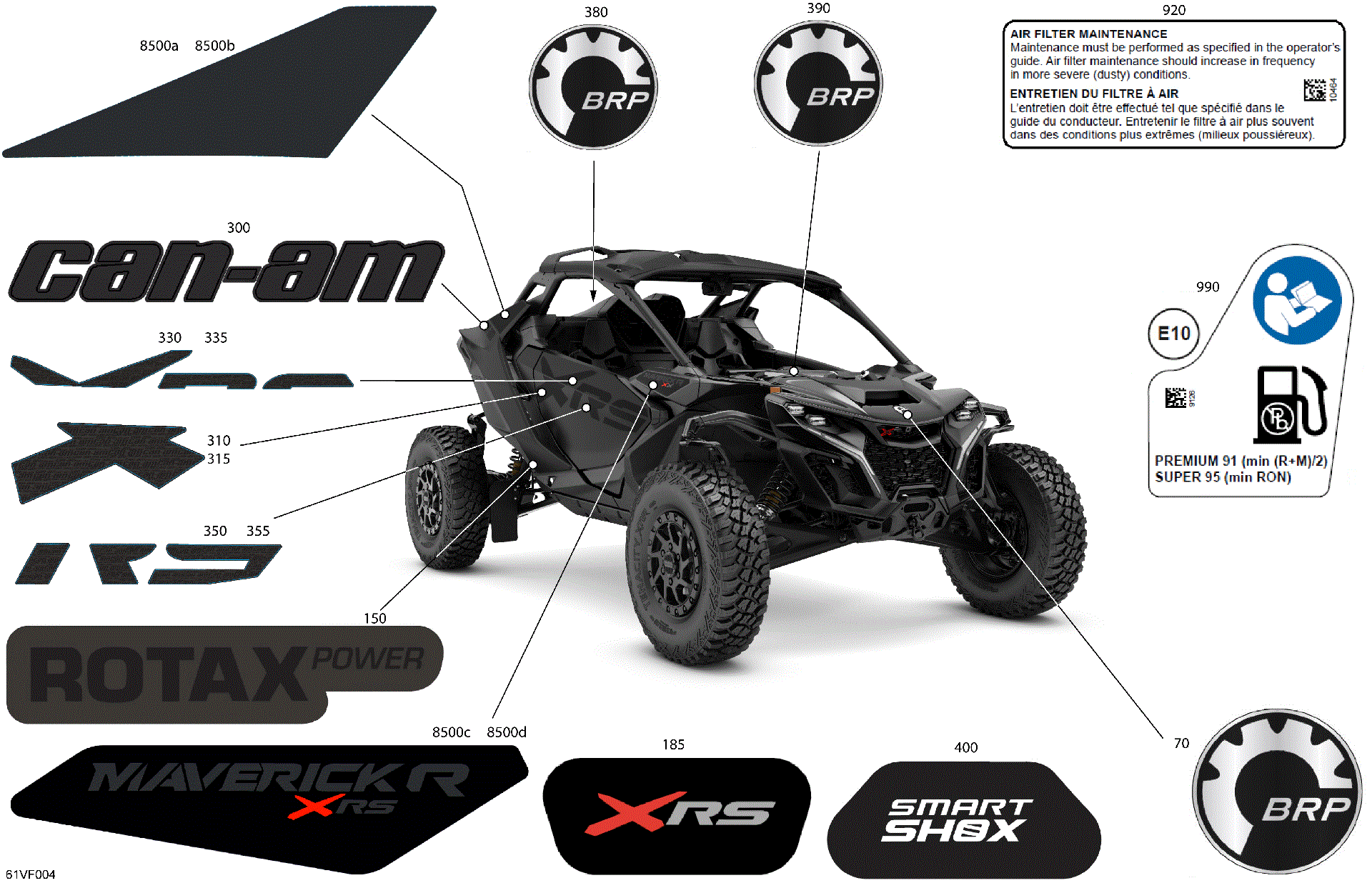 An Image of a Genuine Can-Am Parts Schematic Diagram showing the schematic - BODY - DECALS