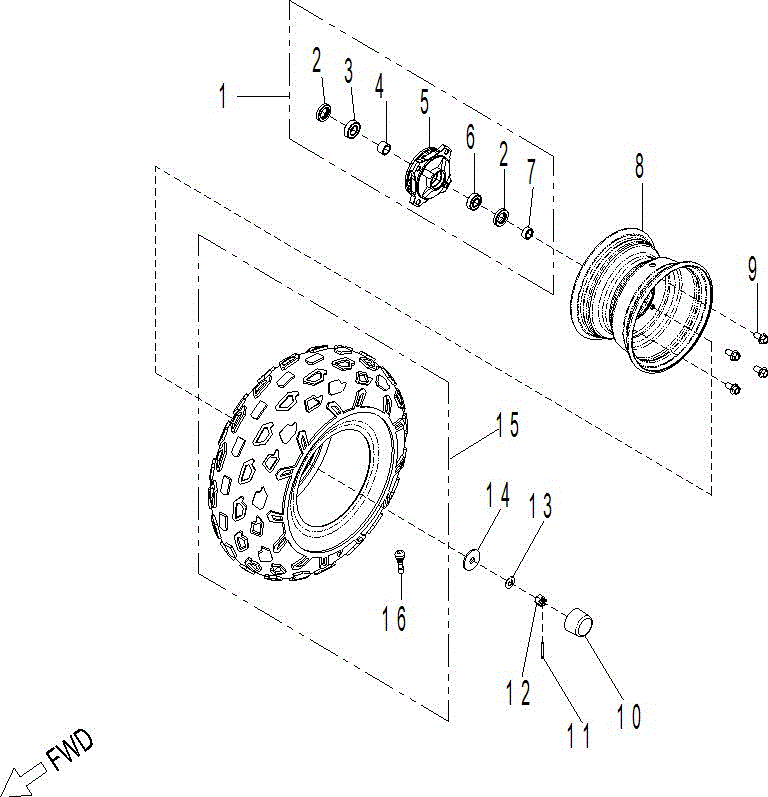 An Image of a Genuine Can-Am Parts Schematic Diagram showing the schematic - DRIVE - FRONT WHEEL X XC