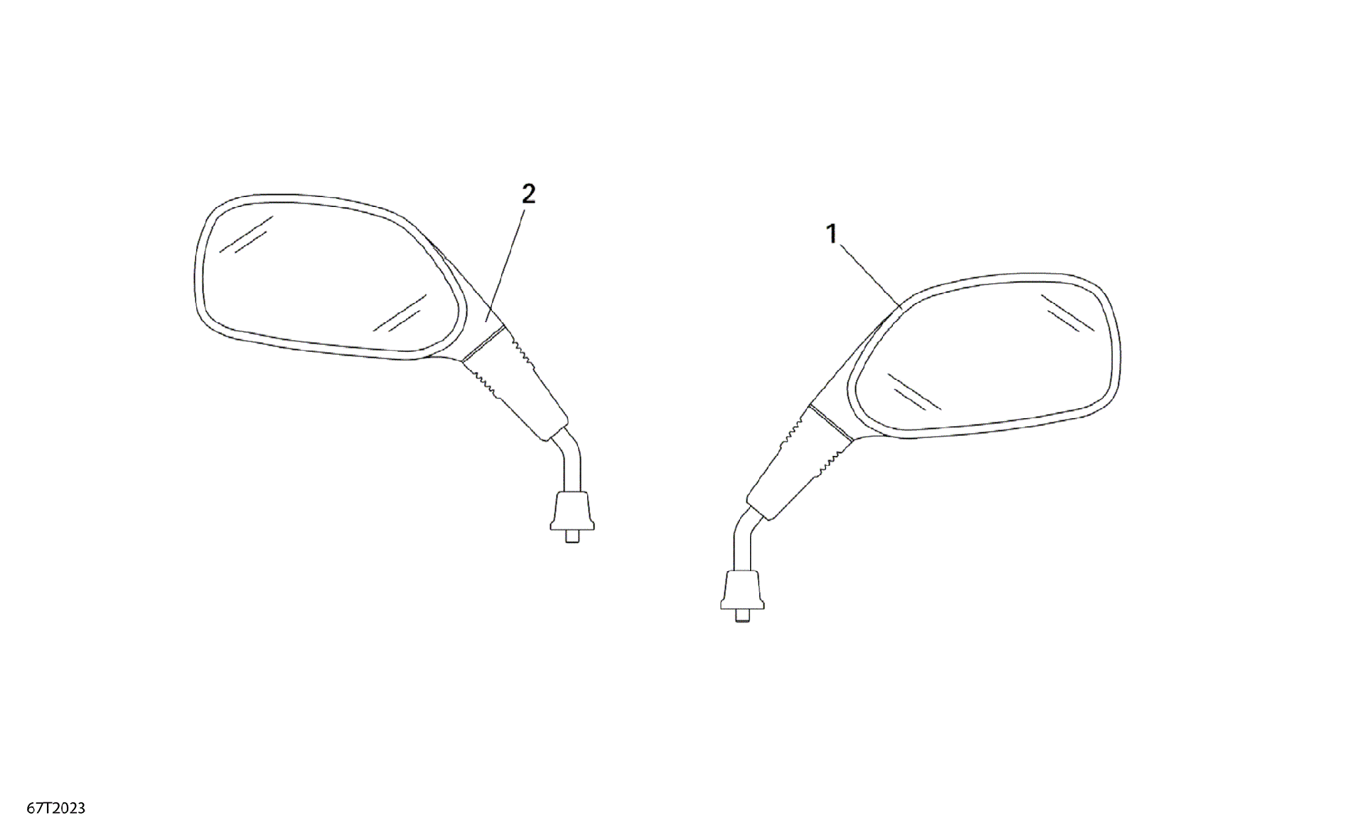 An Image of a Genuine Can-Am Parts Schematic Diagram showing the schematic - MIRRORS