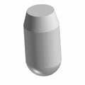 Gray solid metal dowel pin with a tapered head and rounded base.