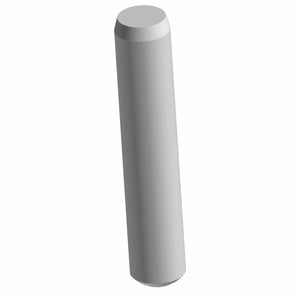 A 3D rendering of the Pin by Polaris—a cylindrical metal pin with flat ends and a slight bevel on the top edge—resembling an OEM engine oil pump pin, displayed against a white background.
