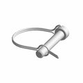 Silver metal grab bar pin with attached wire loop and locking clasp.