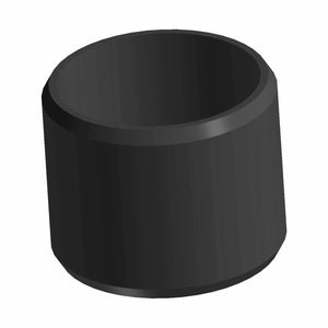 A 3D rendering shows a black, hollow cylindrical object with beveled edges, resembling the Polaris Hollow Dowel Pin M12, displayed on a white background.