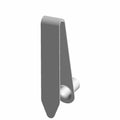 Matte gray metal lock pin grab bar with a flat angled tip and cylindrical mounting pins.