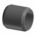 Black cylindrical rubber bushing with hollow center and smooth edges.