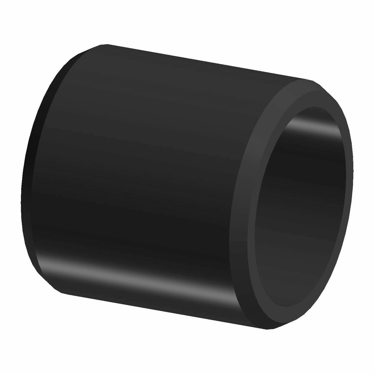 Black cylindrical hollow dowel with smooth surface, labeled M8 x 8 by Polaris.