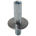 Metallic silver striker pin with flat circular base and threaded bolt end.