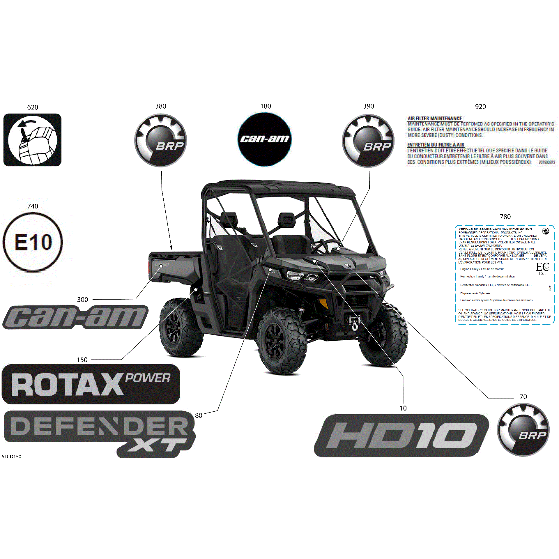 An Image of a Genuine Can-Am Parts Schematic Diagram showing the schematic - BODY - DECALS