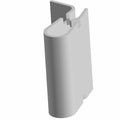 Gray plastic U-shaped clip with rounded edges and a central slot for secure attachment.