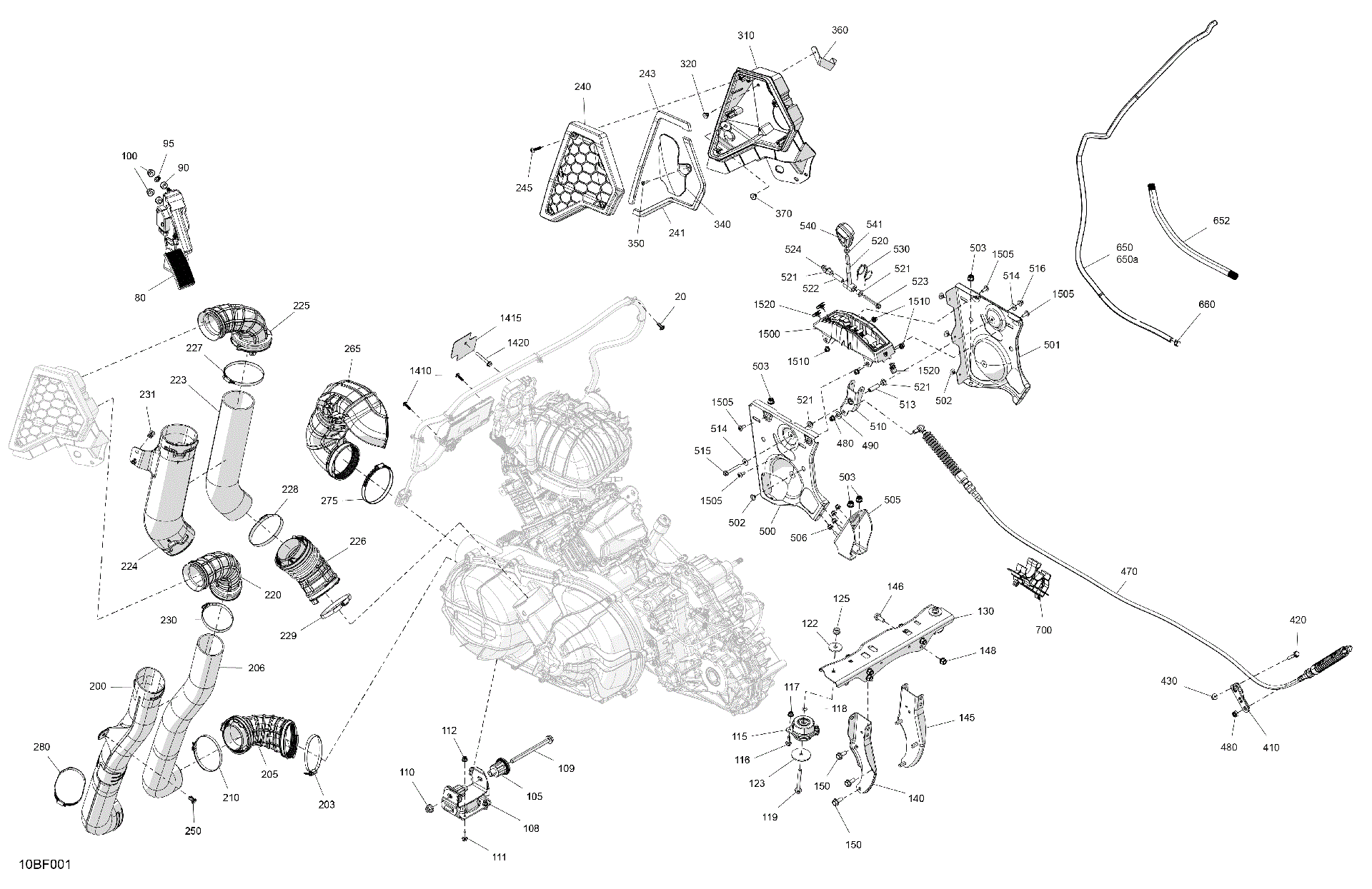 An Image of a Genuine Can-Am Parts Schematic Diagram showing the schematic - ENGINE - SYSTEM