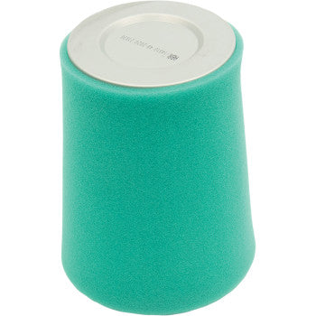 The Can Am Replacement Air Filter by All Balls, shown upright with the open end down and closed metal end up, serves as an OEM replacement and delivers better performance than standard cellulose air filters.