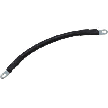 The Battery Cable 6" Black by Moose Offroad is a flexible 6 AWG stranded copper wire with metal eyelet connectors on both ends, perfect for UTVs as a battery or grounding cable—great for connecting a second battery.
