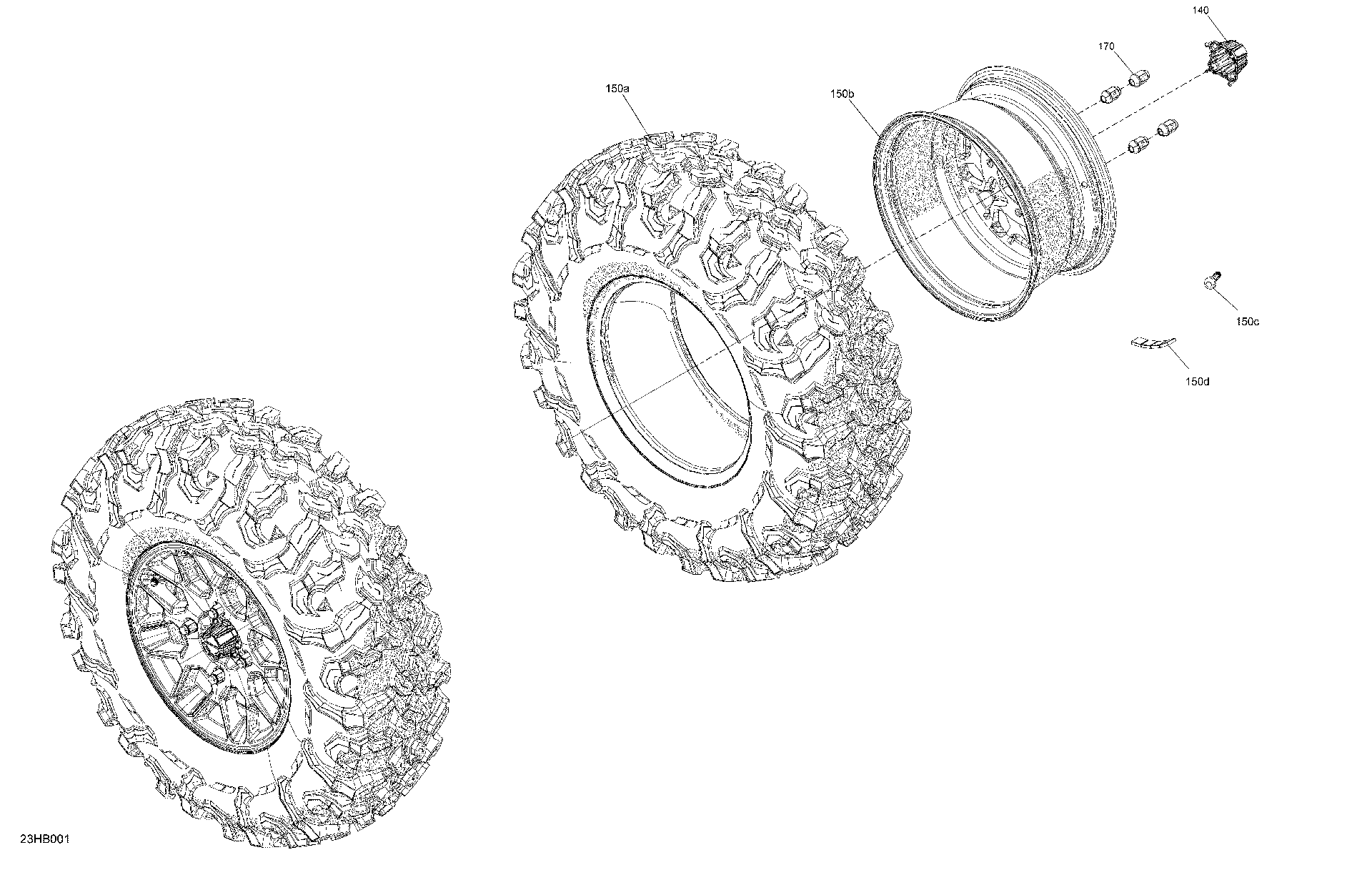 An Image of a Genuine Can-Am Parts Schematic Diagram showing the schematic - DRIVE - REAR WHEELS