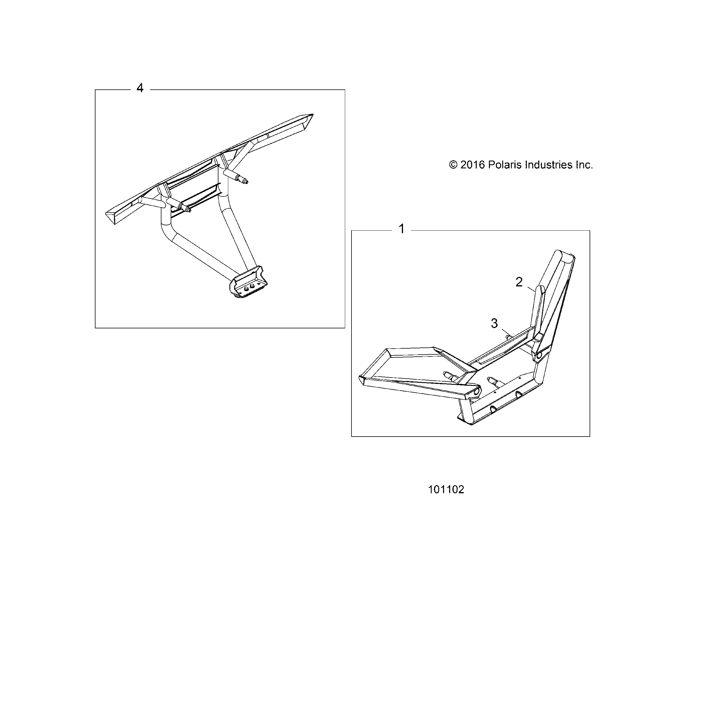 An Image of a Genuine Polaris Parts Schematic Diagram showing the schematic - BODY: DELUXE BUMPERS - 2018 POLARIS SPORTSMAN XP 1000