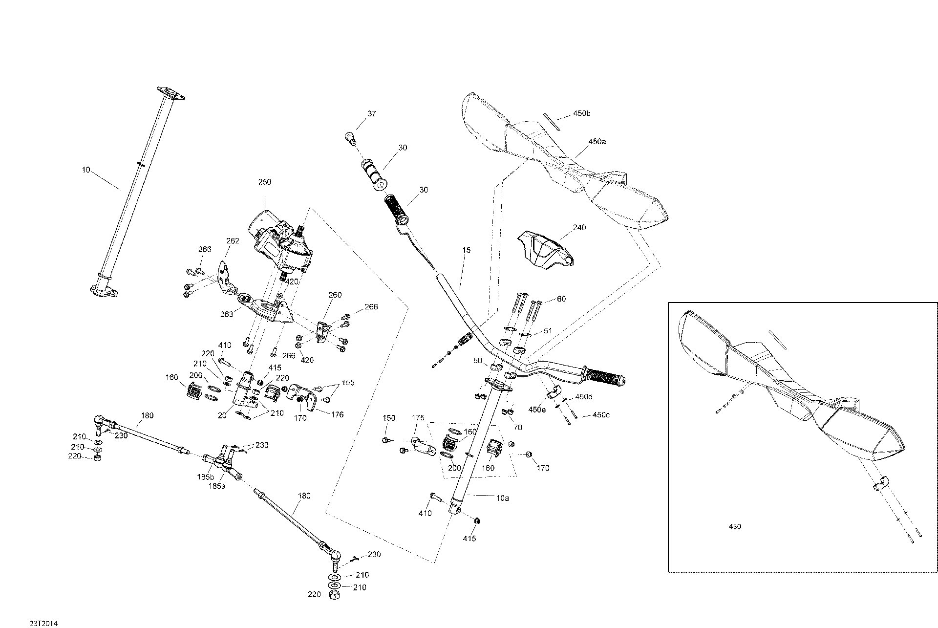 An Image of a Genuine Can-Am Parts Schematic Diagram showing the schematic - STEERING