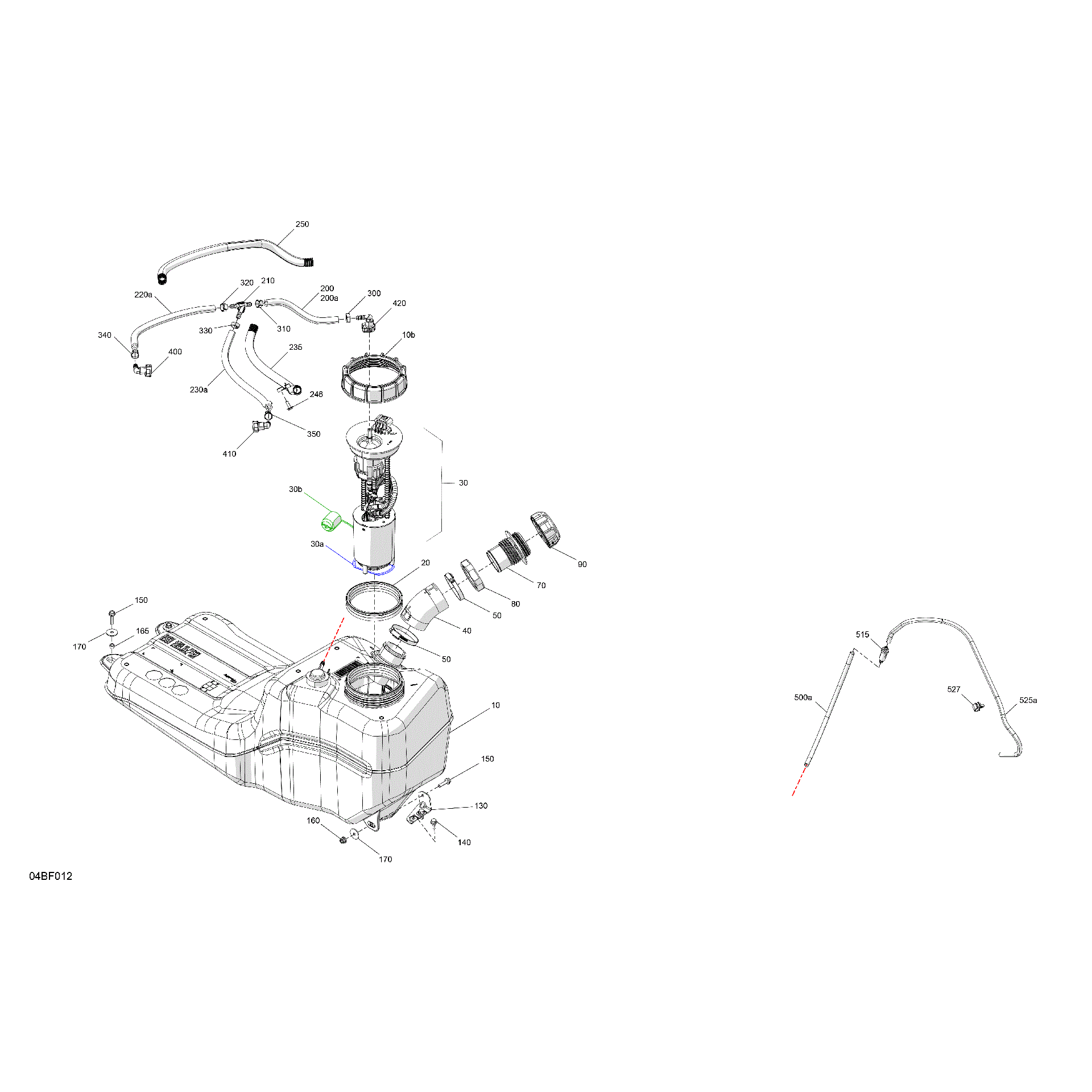 An Image of a Genuine Can-Am Parts Schematic Diagram showing the schematic - ENGINE - FUEL