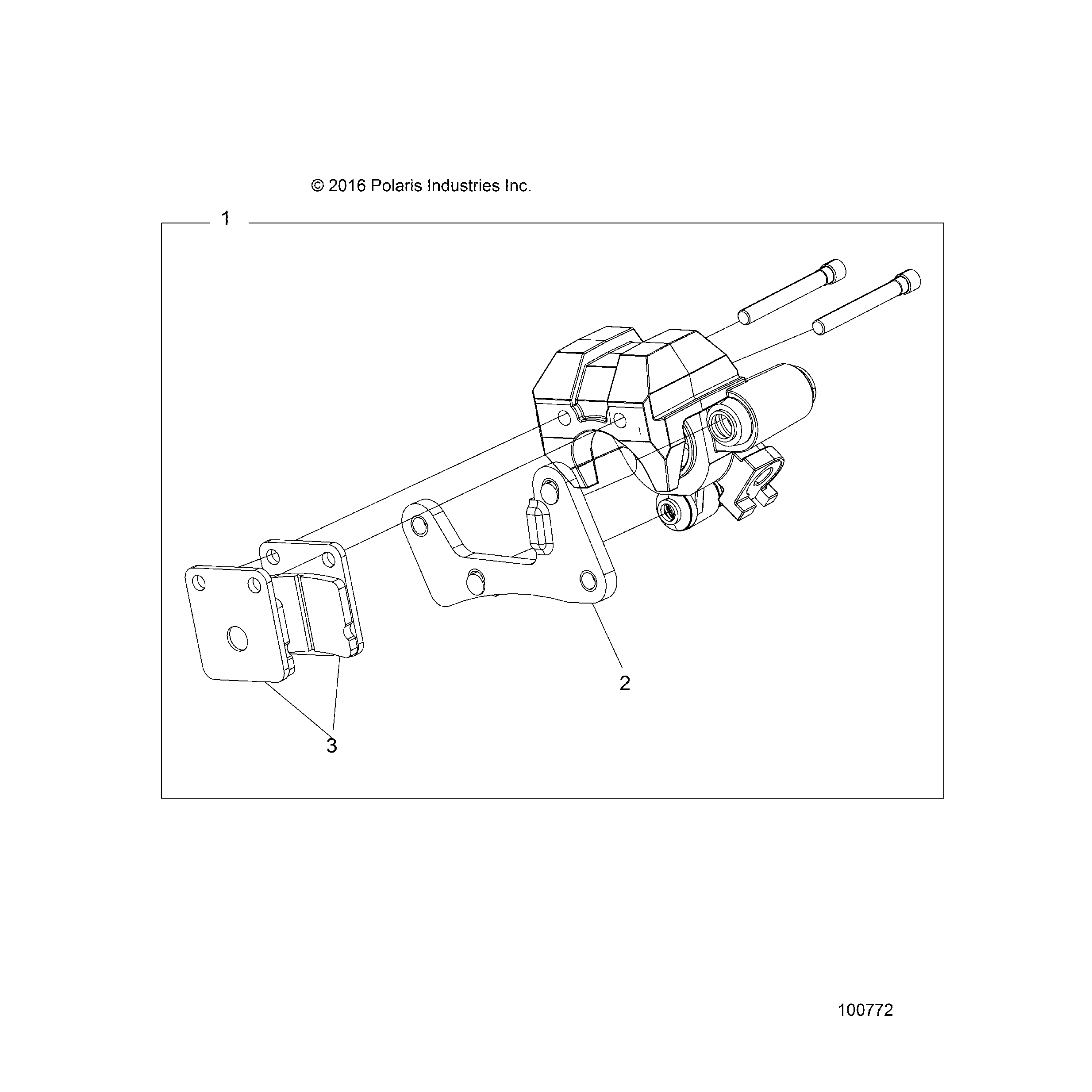An Image of a Genuine Polaris Parts Schematic Diagram showing the schematic - BRAKES: CALIPER FRONT - 2017 POLARIS ACE 150