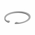 Silver metal internal retaining ring with open-ended circular shape and two small holes near the ends.