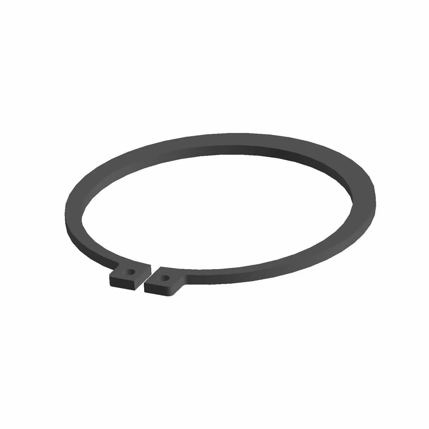 The Retaining Ring by Polaris is a black, circular OEM part with two end holes, ideal for securing components on a shaft or bore—perfect snap ring replacement for Victory, Indian, and Polaris drivetrain systems.