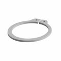 Silver metal retaining ring with a small gap and two mounting holes for secure attachment.