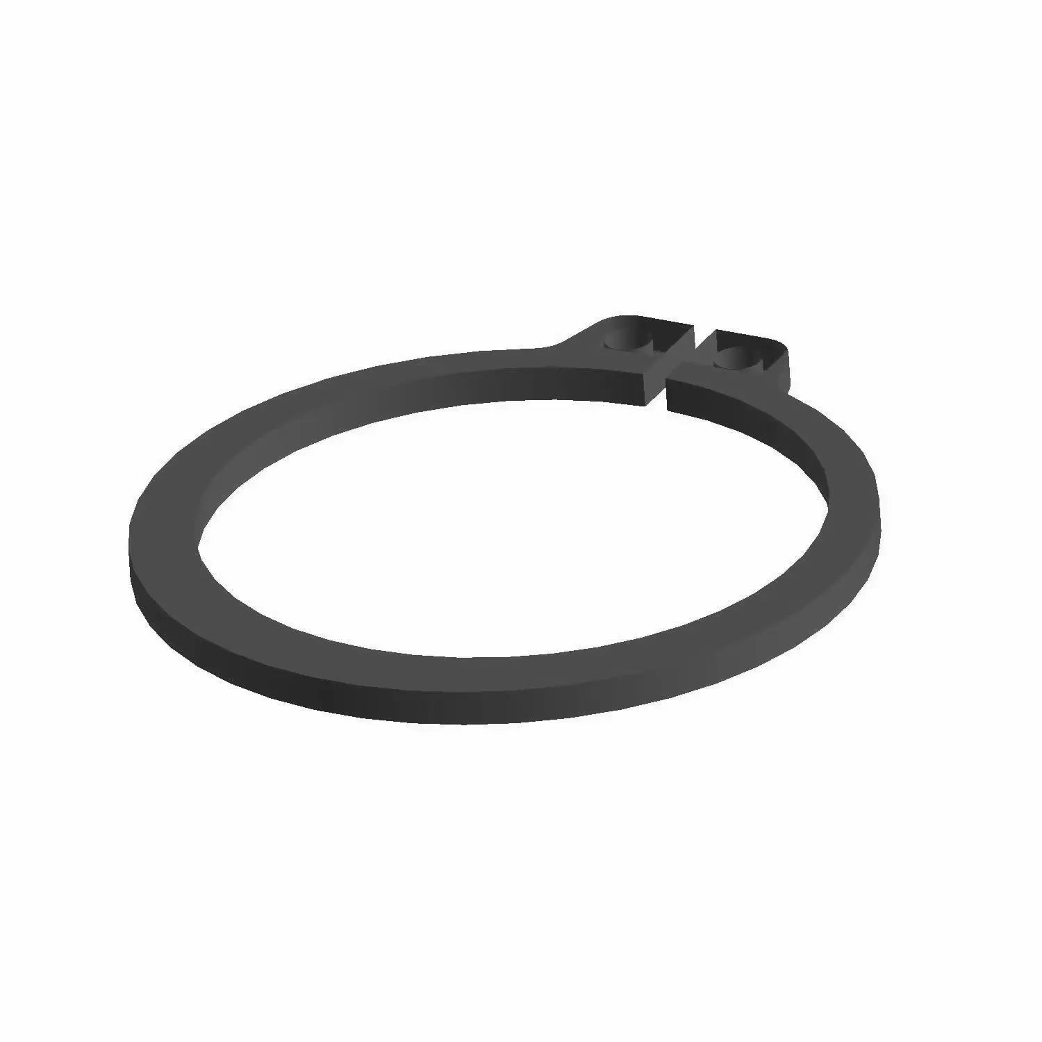 A Retaining Ring by Polaris in black, OEM part 7710801, with open ends and two small holes near the tips, is displayed on a white background.