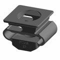 Black plastic 1/4 turn clip with flat top and rounded locking base for Polaris vehicles.