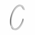 Silver metal 35mm circlip with a plain C-shaped design for secure fastening.