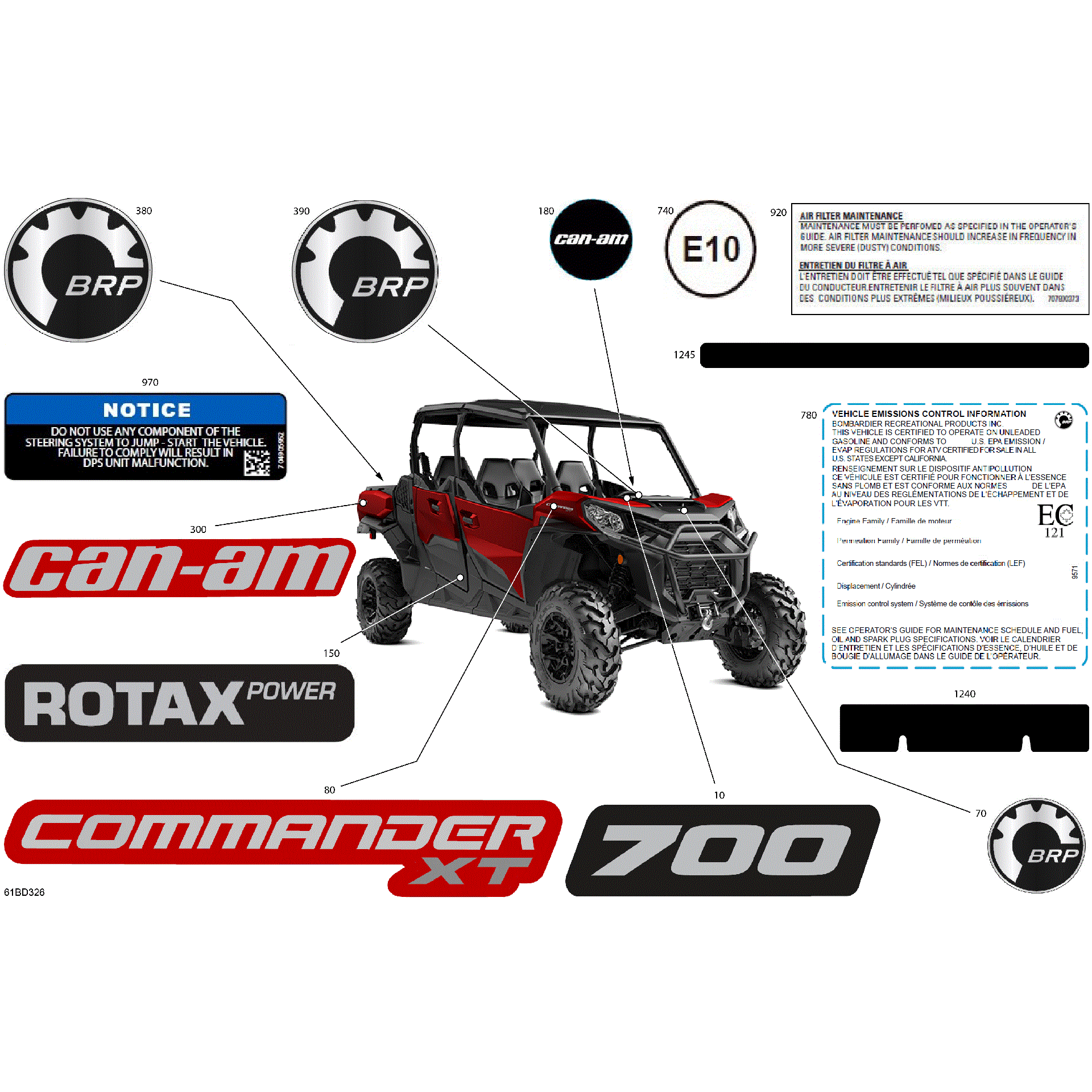 An Image of a Genuine Can-Am Parts Schematic Diagram showing the schematic - BODY - DECALS