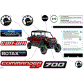 BODY - DECALS - 2024 CAN AM COMMANDER MAX 700 EFI XT - FIERY RED METALLIC - 60" WIDTH