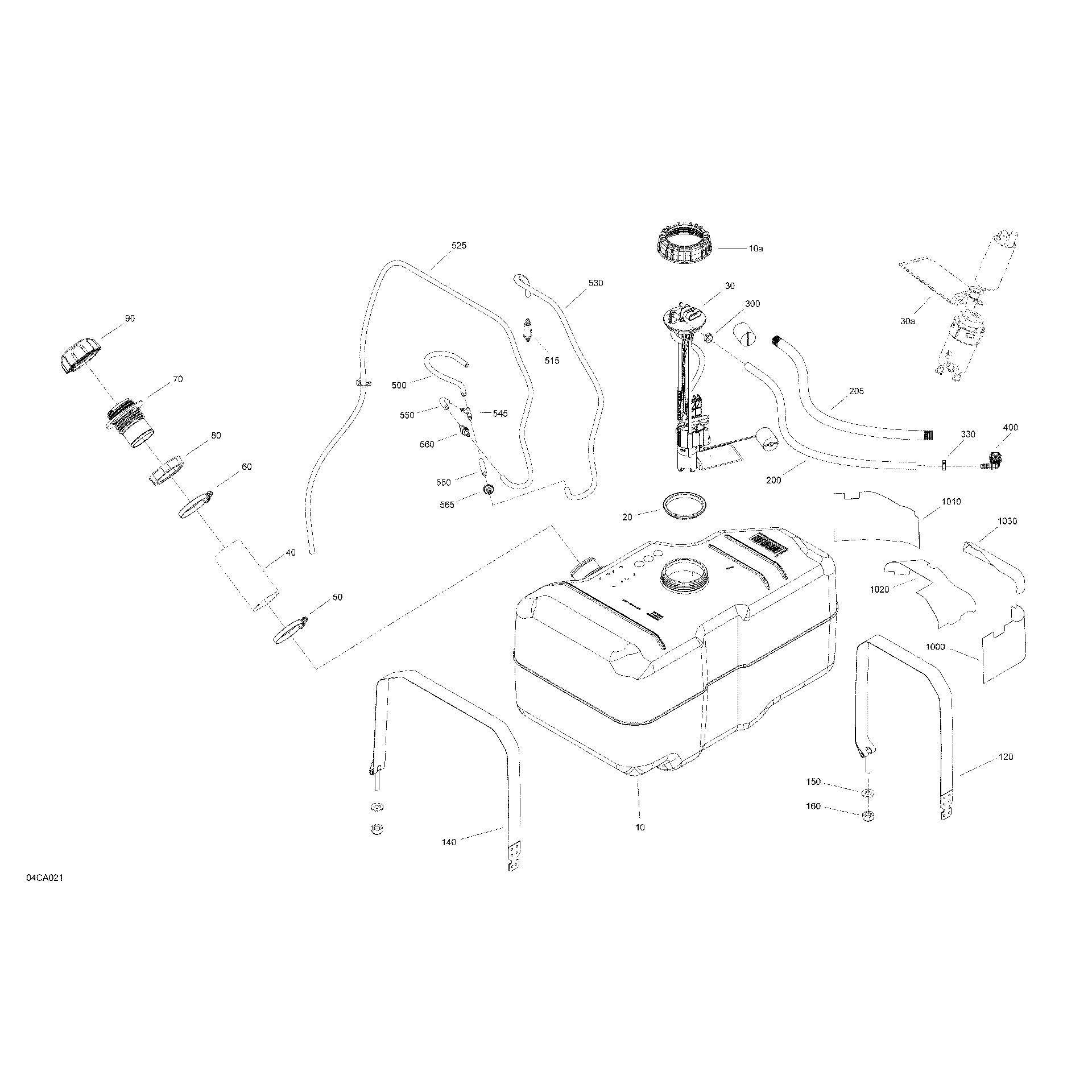 An Image of a Genuine Can-Am Parts Schematic Diagram showing the schematic - ENGINE - FUEL - NO EVAP SYSTEM