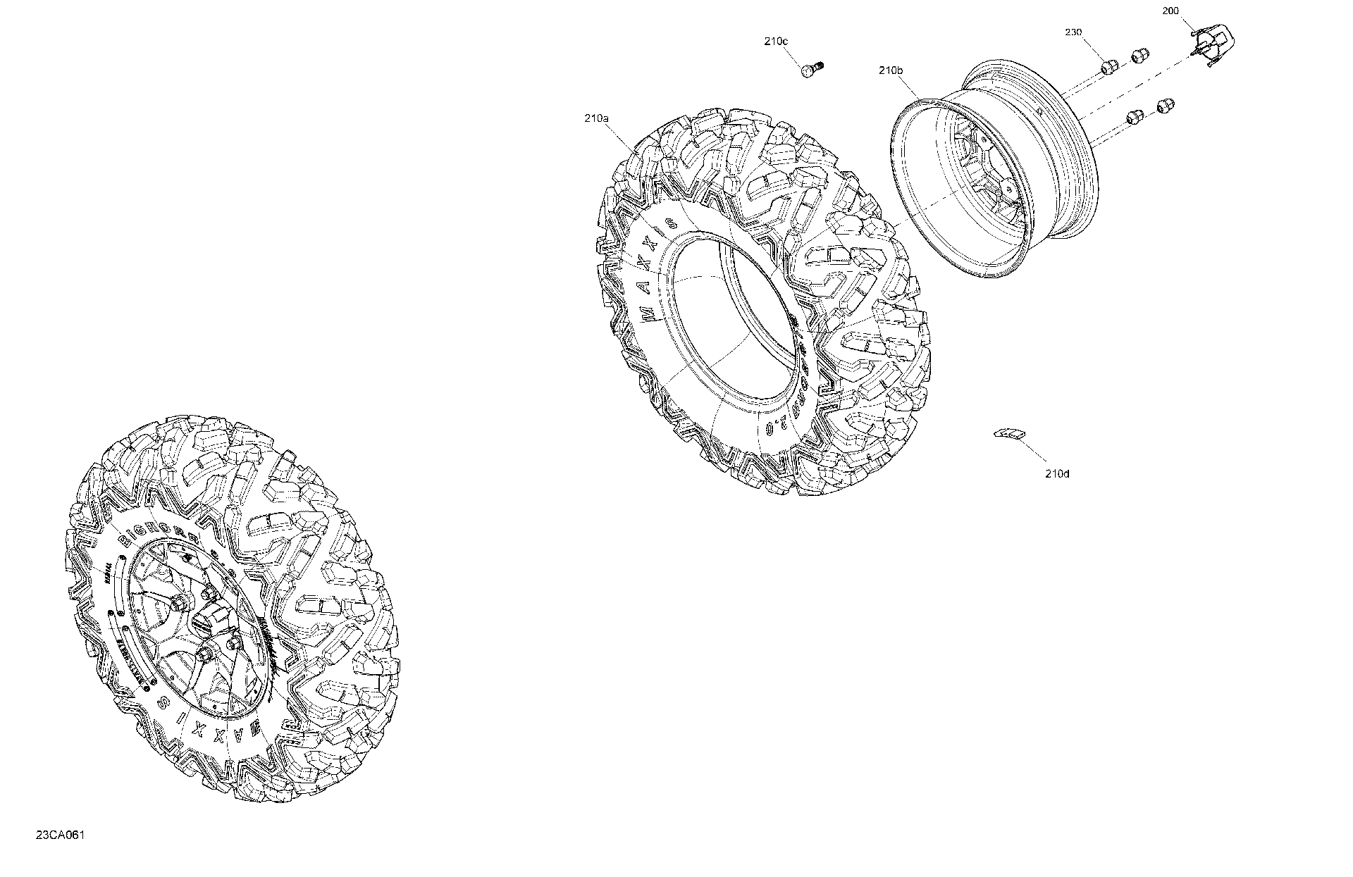 An Image of a Genuine Can-Am Parts Schematic Diagram showing the schematic - DRIVE - FRONT WHEELS