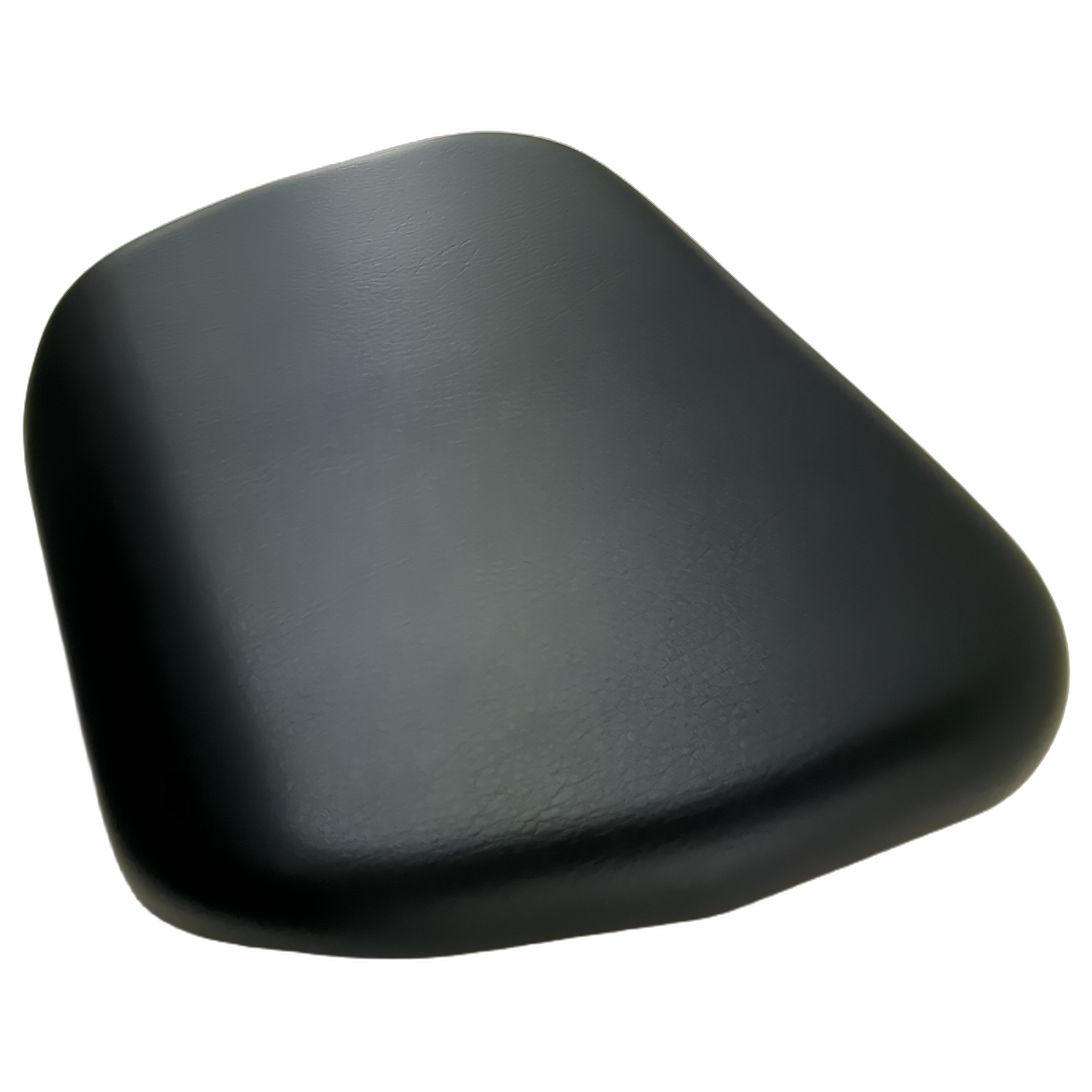 Black smooth vinyl rear seat cushion for Honda UTVs with rounded edges and slight contouring.