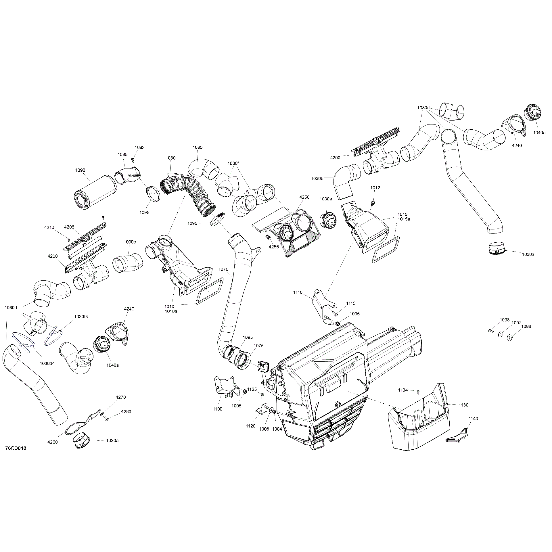 An Image of a Genuine Can-Am Parts Schematic Diagram showing the schematic - ENCLOSURE CAB - AIR CONDITIONING SYSTEM