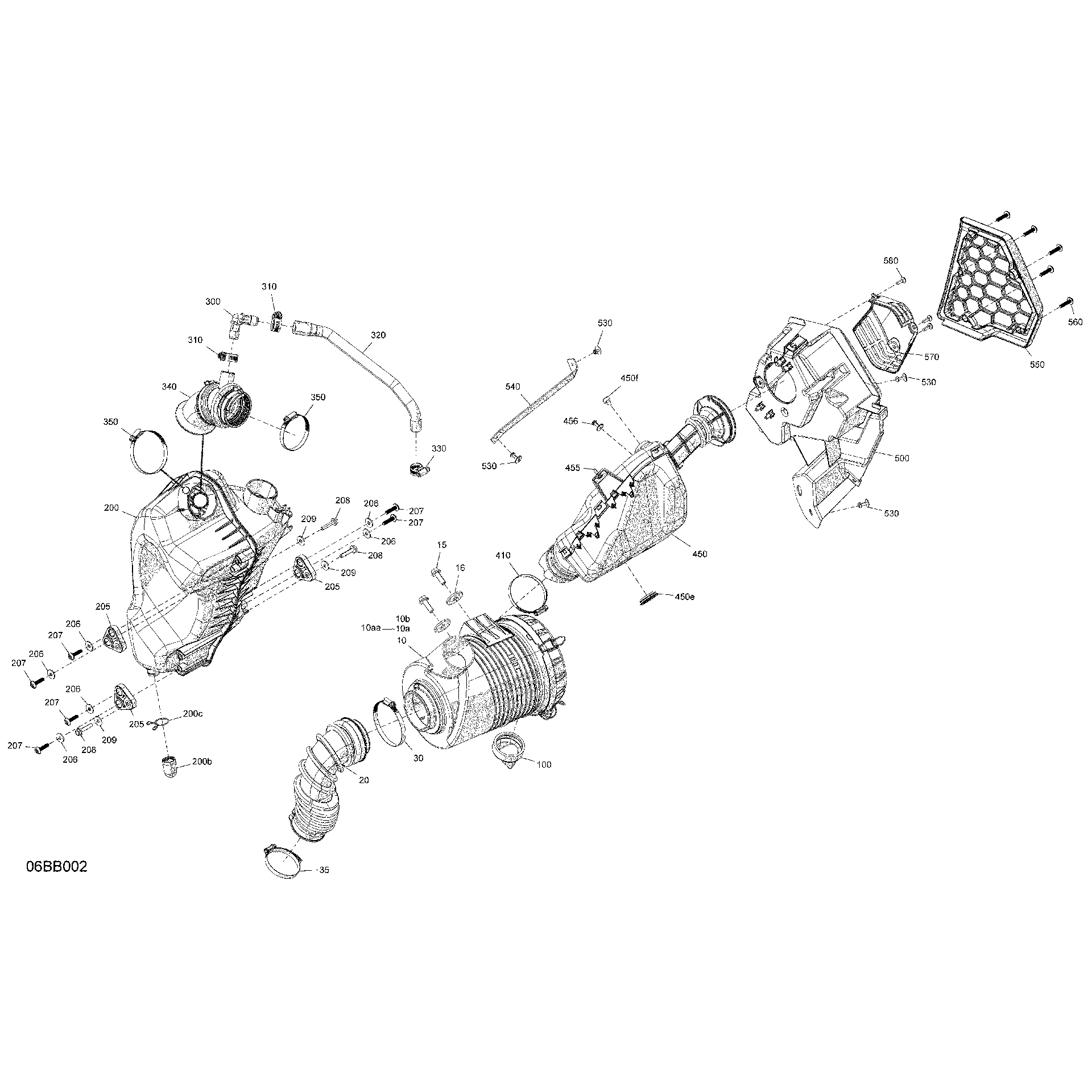 An Image of a Genuine Can-Am Parts Schematic Diagram showing the schematic - ENGINE - AIR INTAKE