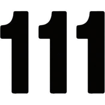 The image displays the number 1 in large, bold, black font on a white background for the Pro Number 1 Black 8" by Factory Effex, made of high-gloss vinyl with strong adhesive for lasting performance.