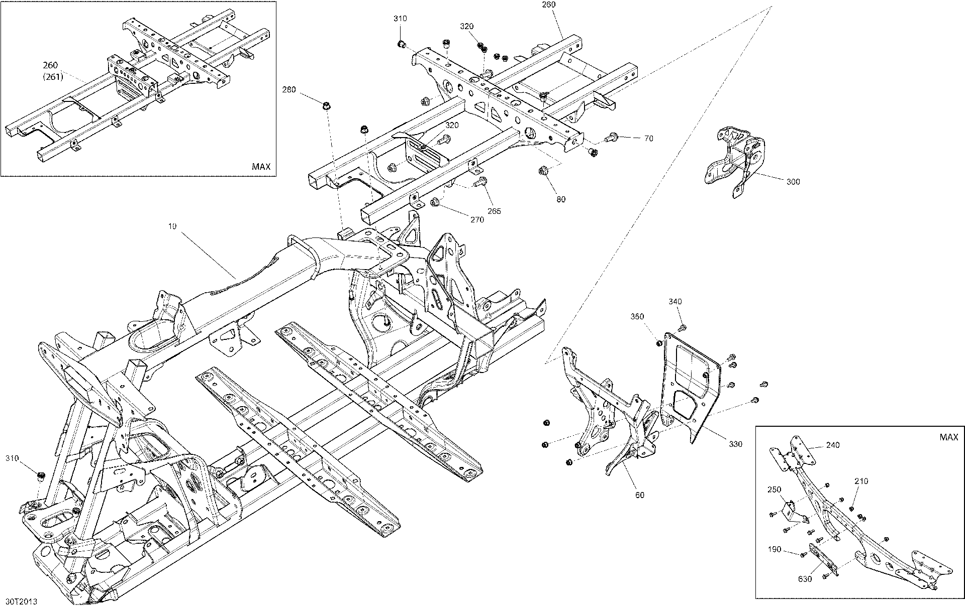 An Image of a Genuine Can-Am Parts Schematic Diagram showing the schematic - FRAME