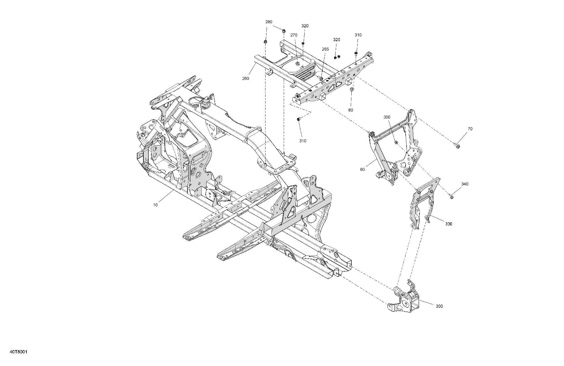 An Image of a Genuine Can-Am Parts Schematic Diagram showing the schematic - FRAME - SYSTEM