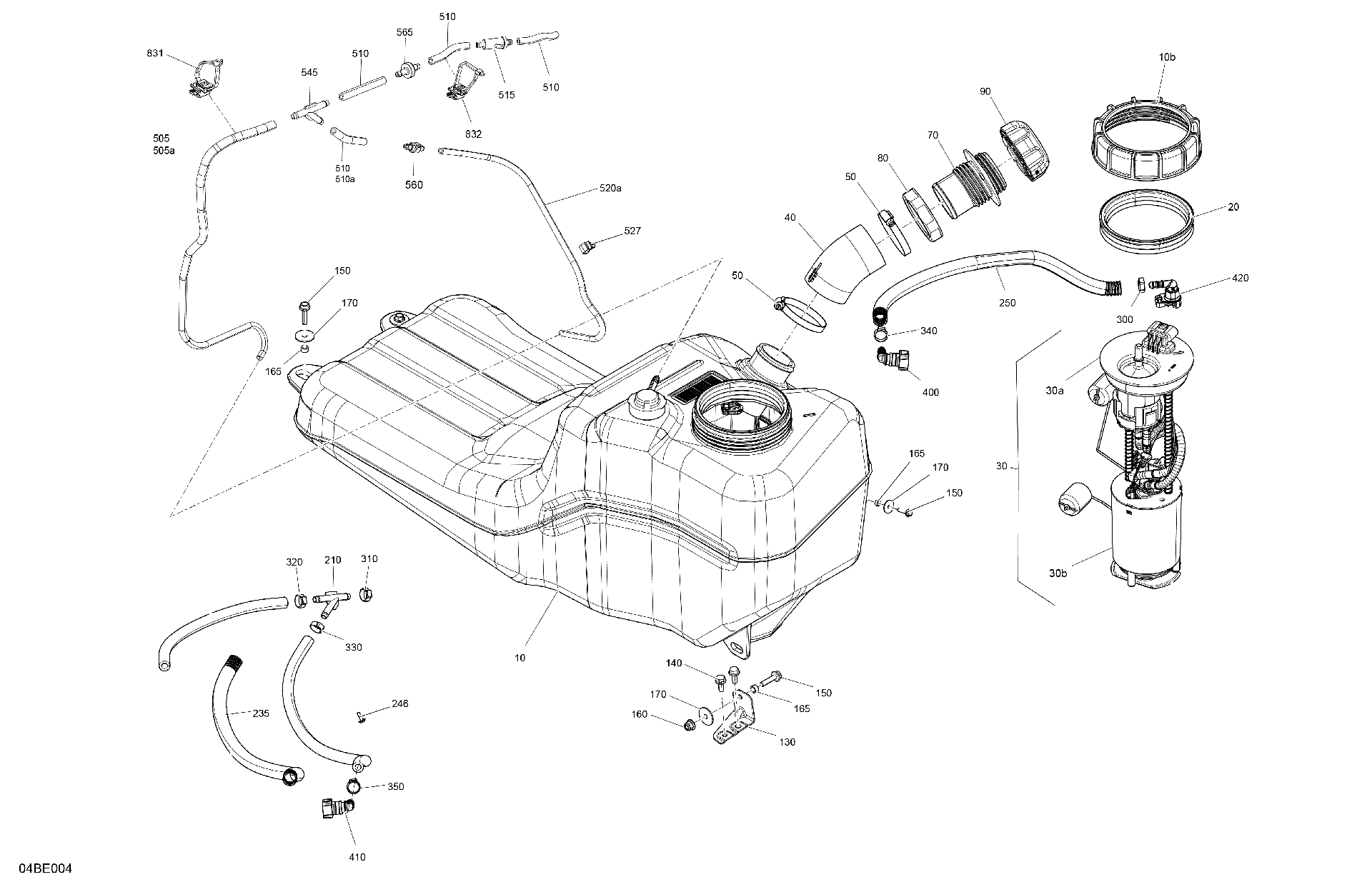 An Image of a Genuine Can-Am Parts Schematic Diagram showing the schematic - ENGINE - FUEL