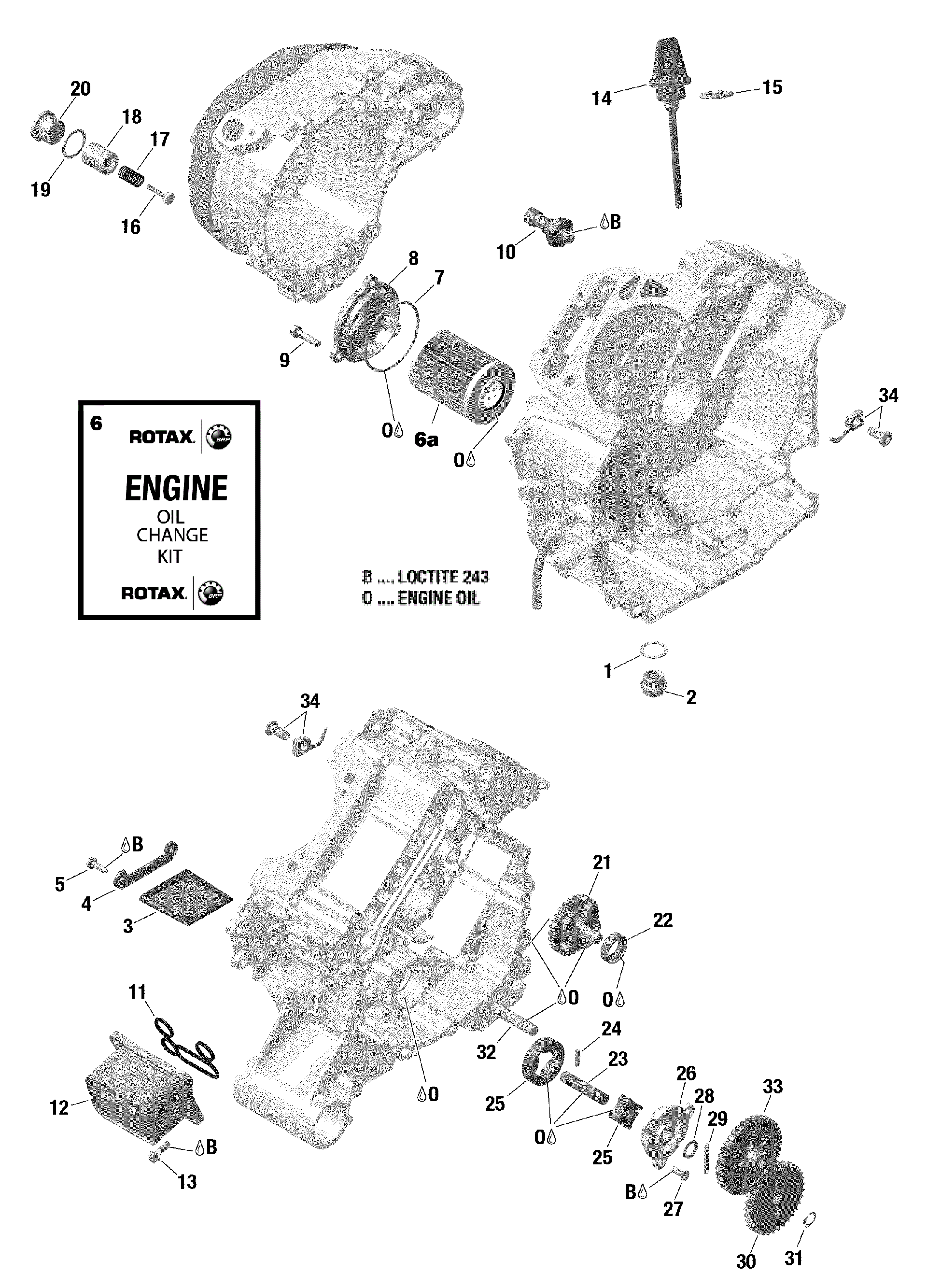 An Image of a Genuine Can-Am Parts Schematic Diagram showing the schematic - ROTAX - ENGINE LUBRICATION